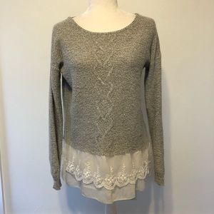 Kate Collection Lace Embellished Sweater Medium